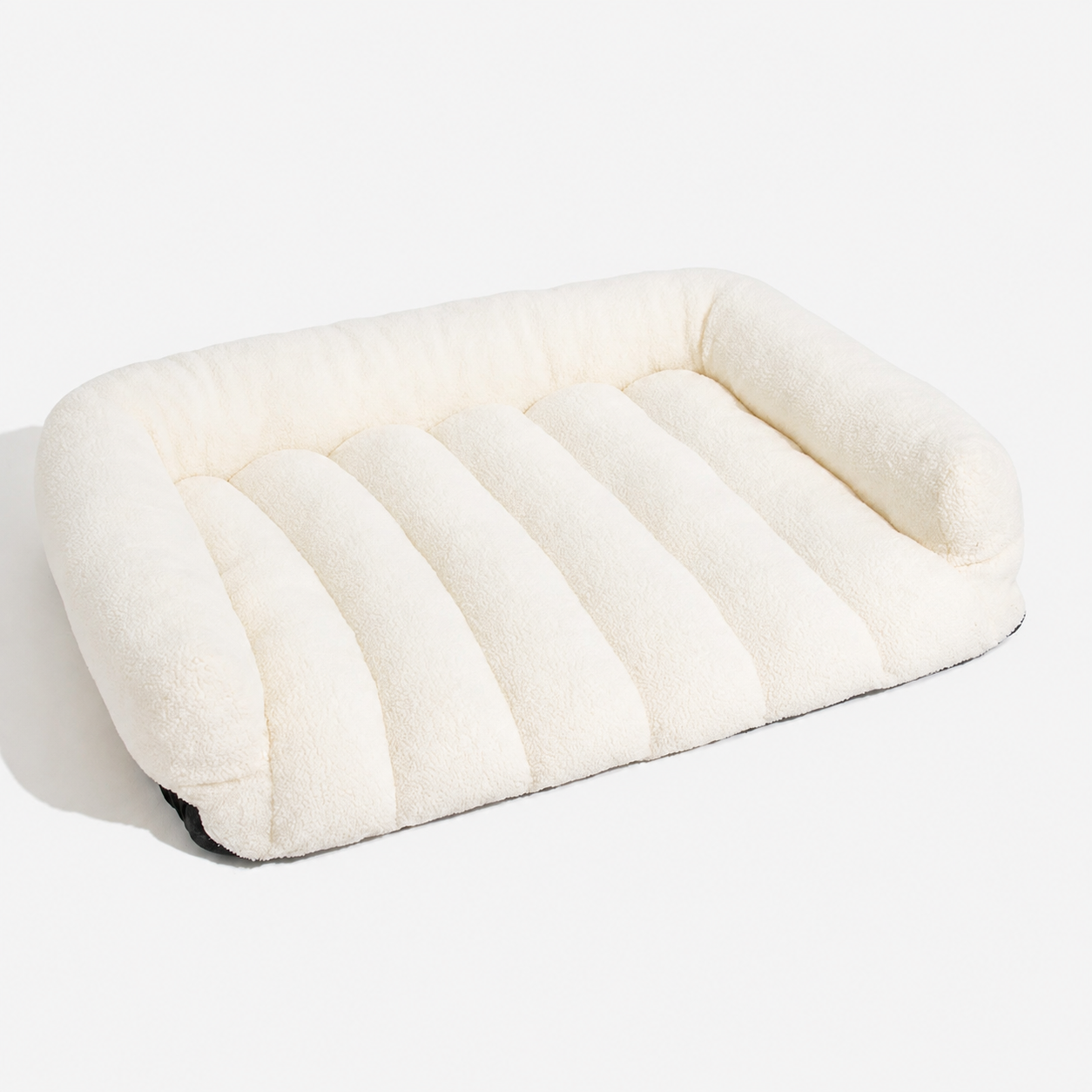Orthopedic Dog Sofa Bed with Headrest – Teddy Fleece Bed for Large Breeds