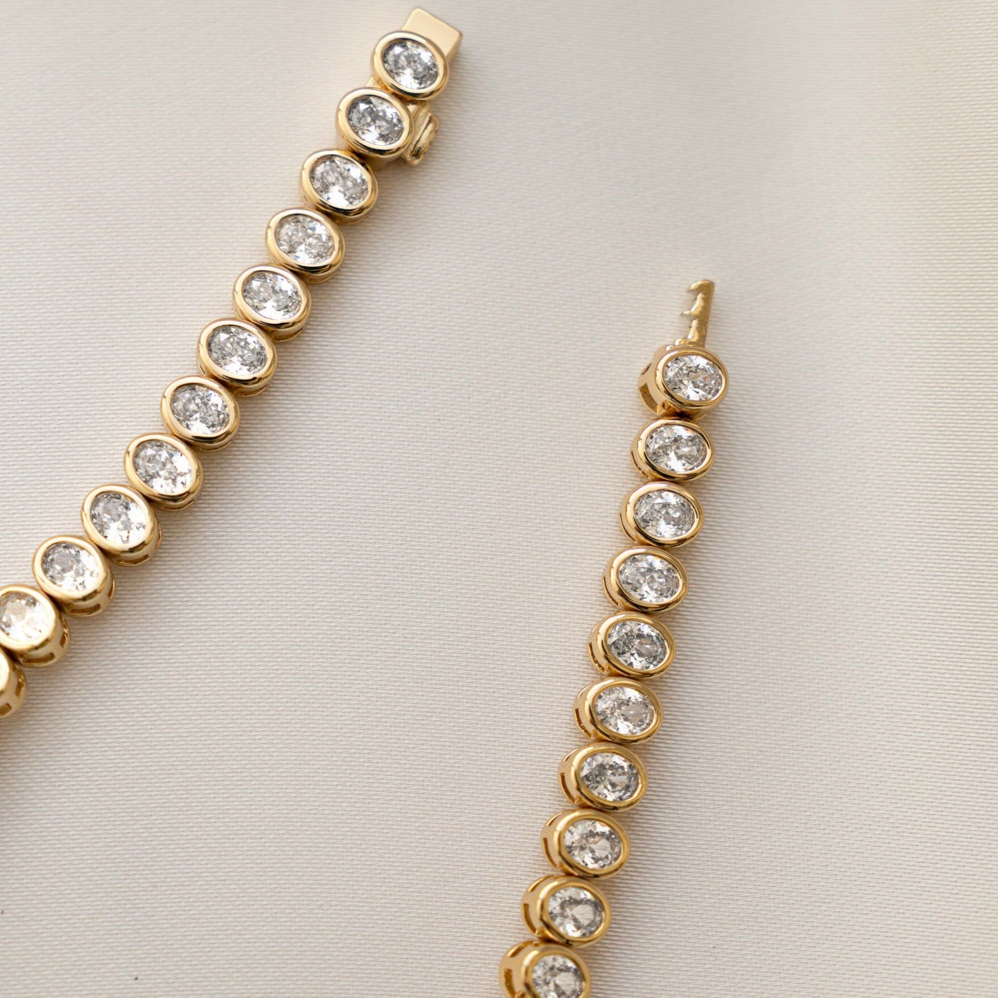 Dainty Oval Bezel CZ Tennis Bracelet
