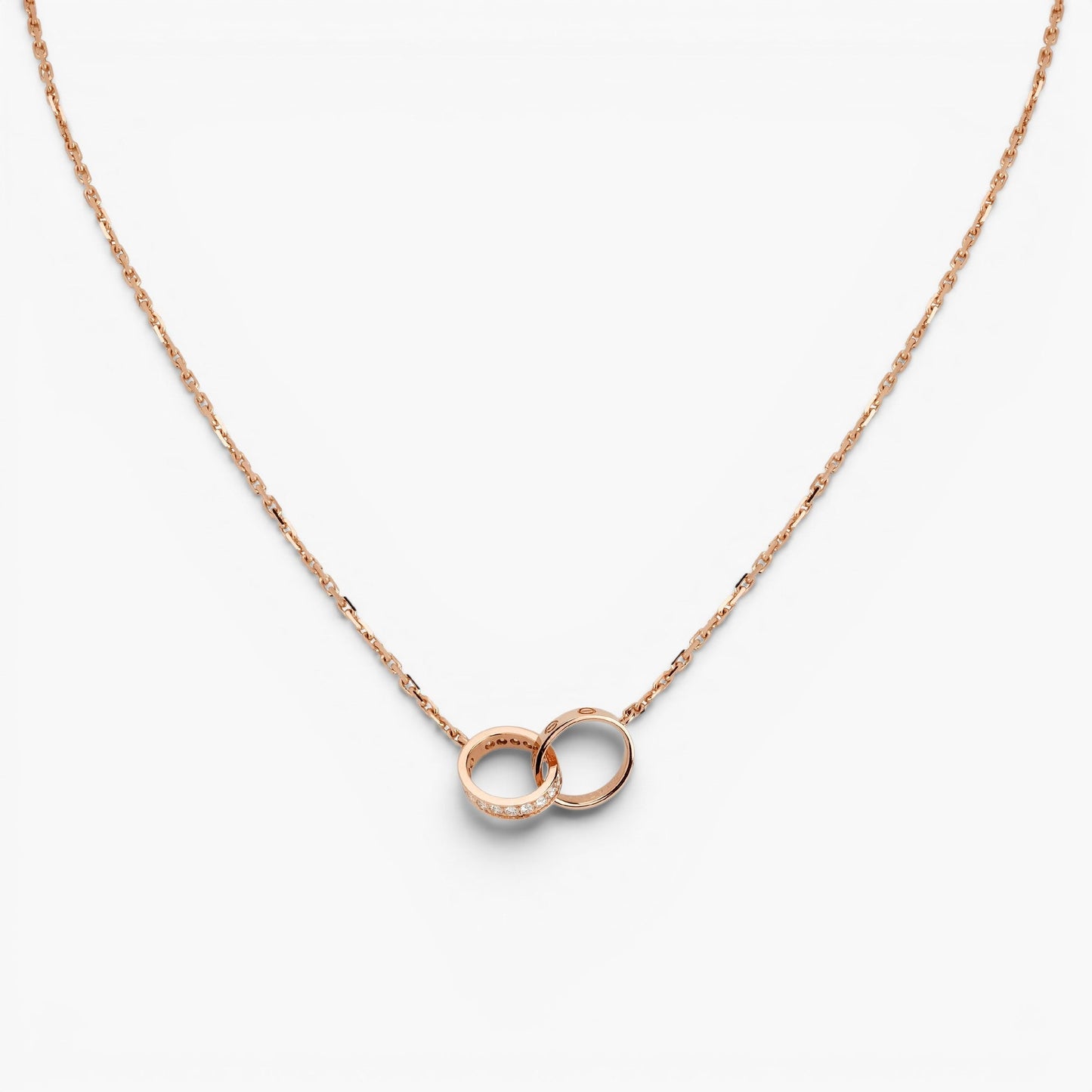 Interlocking Love Ring Pendant Necklace