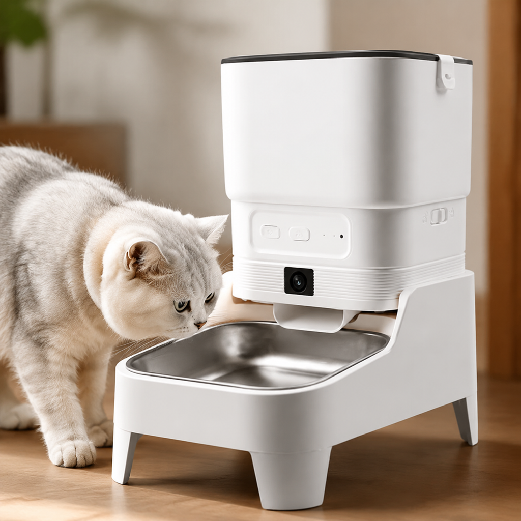 Smart Pet Feeder with 15CM Elevated Camera Tuya App Control for Busy Pet Owners FURPIPI Automatic Cats Dog Food Feeder Dispenser