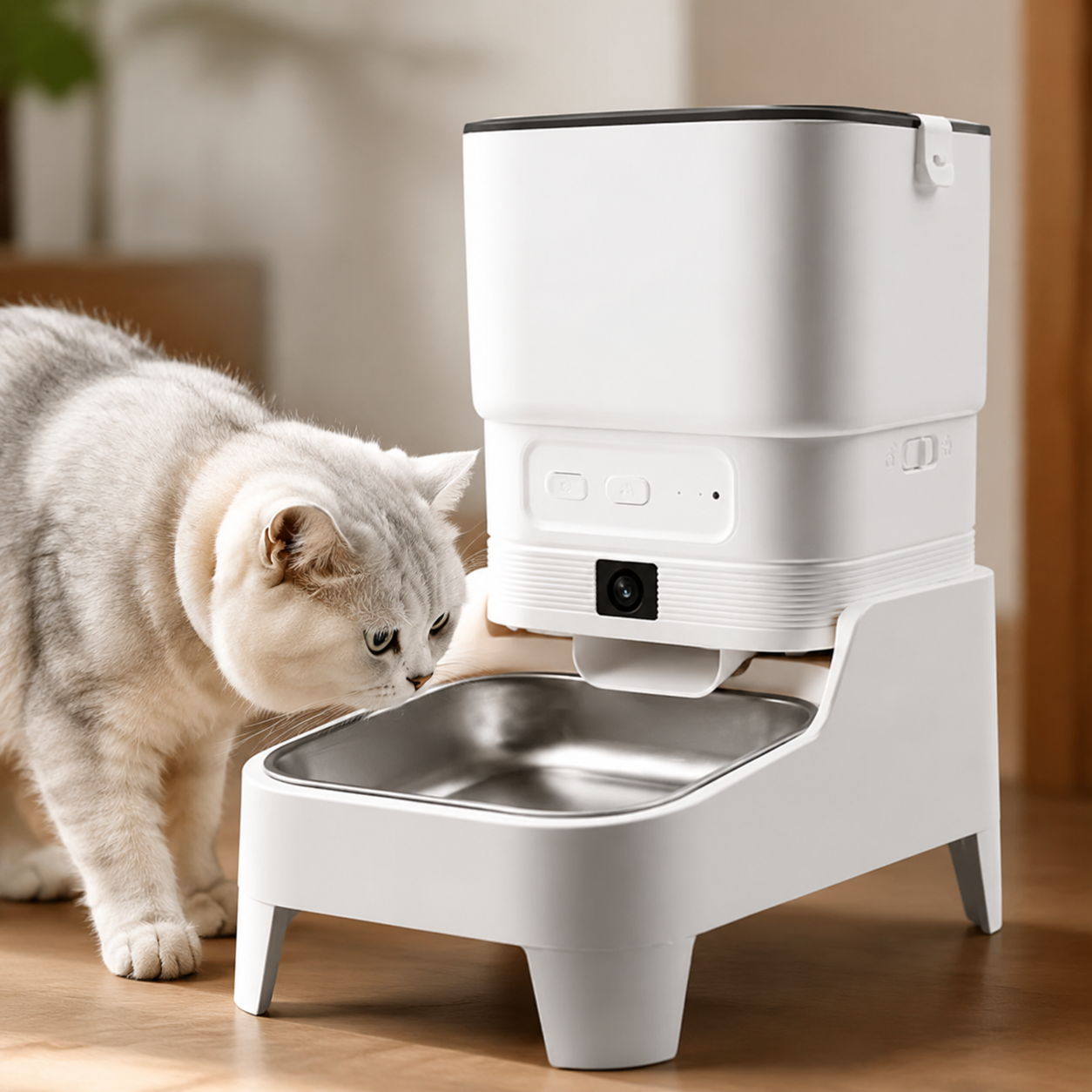 Smart Pet Feeder with 15CM Elevated Camera Tuya App Control for Busy Pet Owners FURPIPI Automatic Cats Dog Food Feeder Dispenser