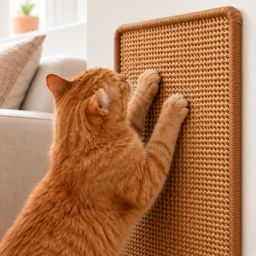Durable Sisal Cat Scratching Board with Stable Design | Space-Saving Solution for Sofa and Wall Protection