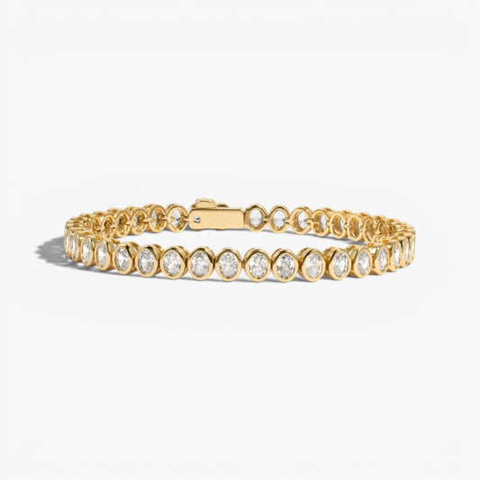 Dainty Oval Bezel CZ Tennis Bracelet