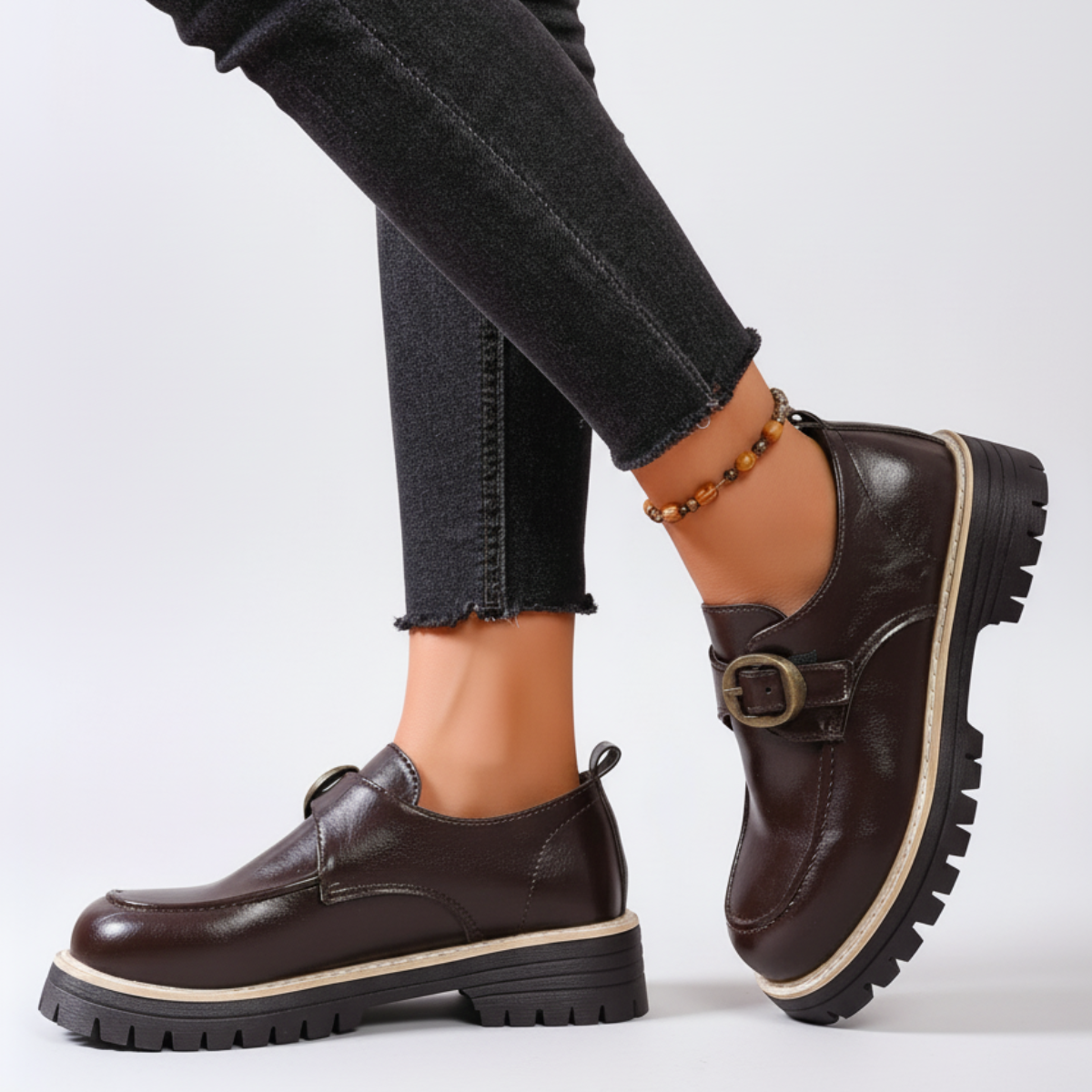 Henrietta Leather Monk Strap Loafers - image 2
