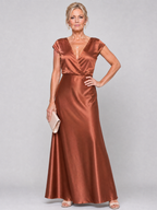 Samouse™ Cap Sleeve Wrap Bodice Maxi Dress