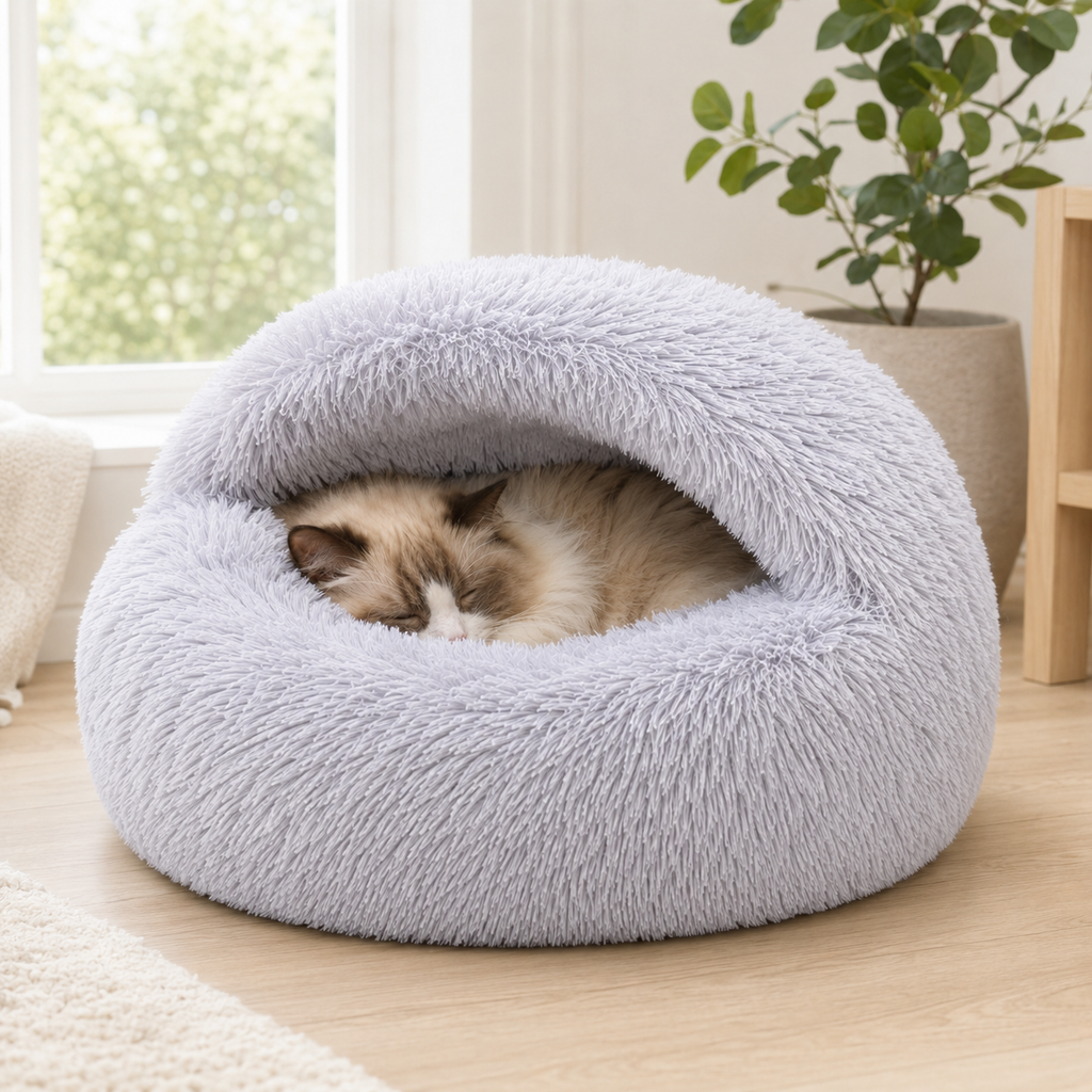 Plush Cat Cave Bed