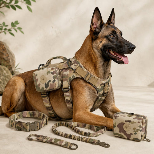 5-Piece Tactical Dog Harness Set for Hiking & Training - Better Control for Strong Dogs