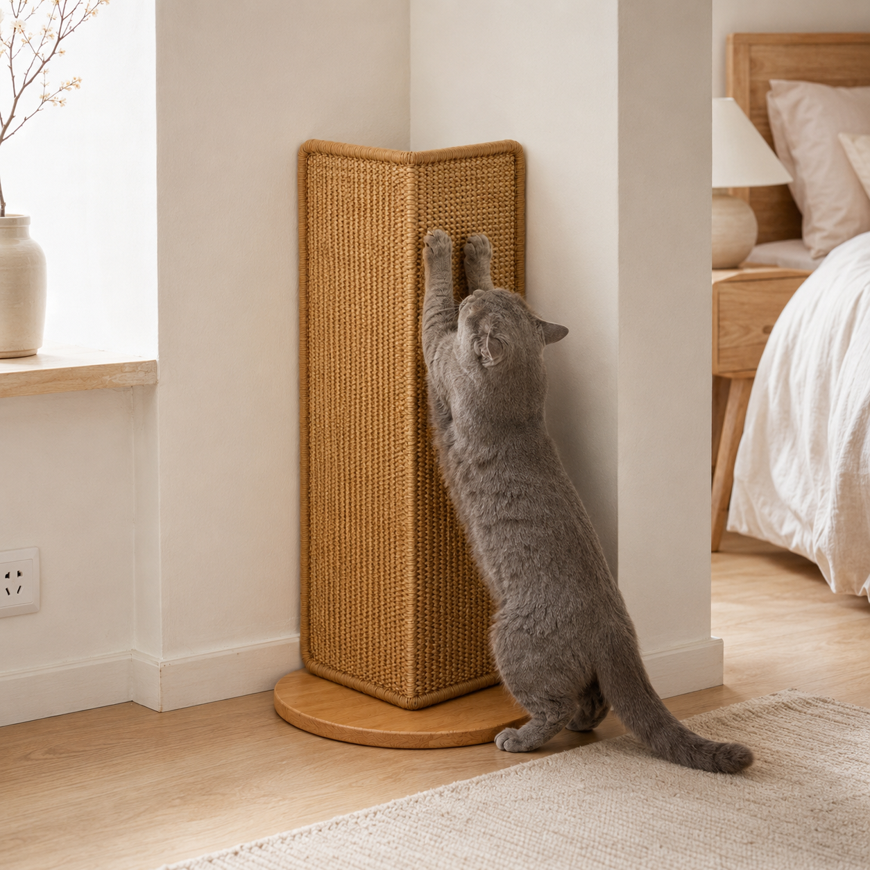 Durable Sisal Cat Scratching Board with Stable Design | Space-Saving Solution for Sofa and Wall Protection
