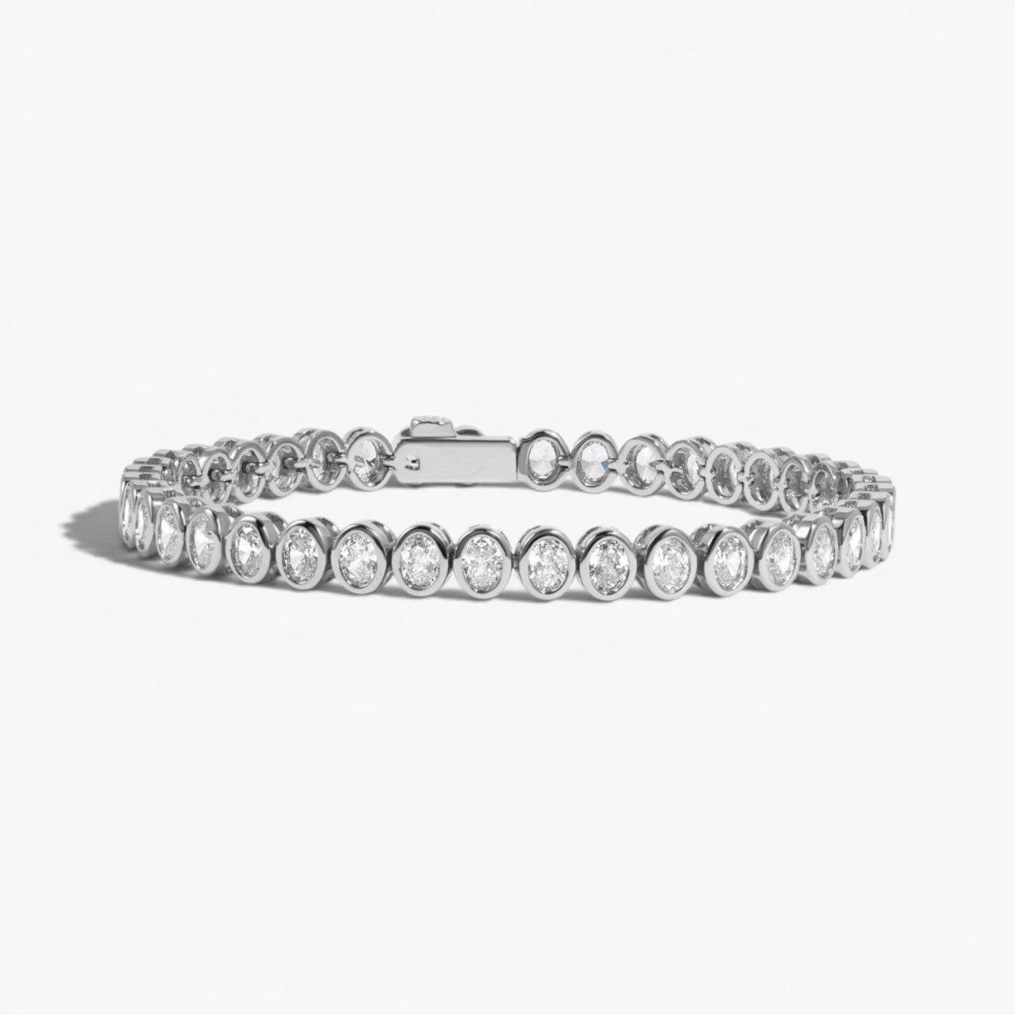 Dainty Oval Bezel CZ Tennis Bracelet