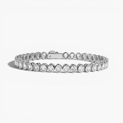 Dainty Oval Bezel CZ Tennis Bracelet