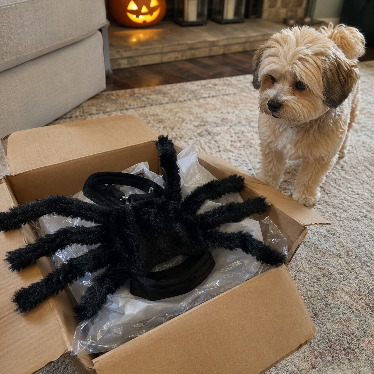 Halloween Pet Kostuum Black Spider