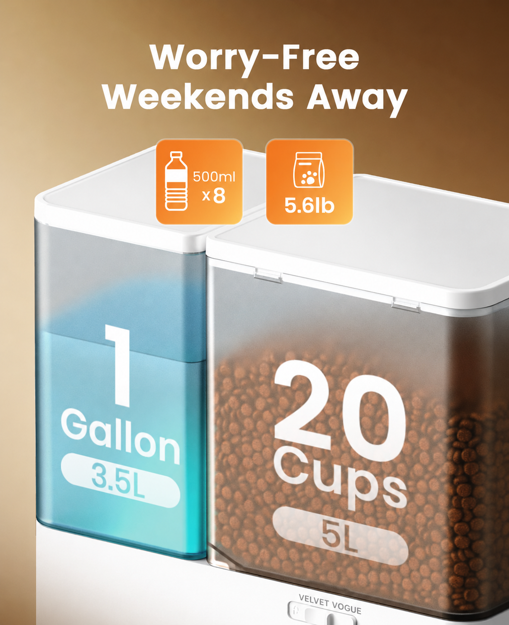 Oneisall 2-in-1 Automatic Cat Feeder and Water Dispenser