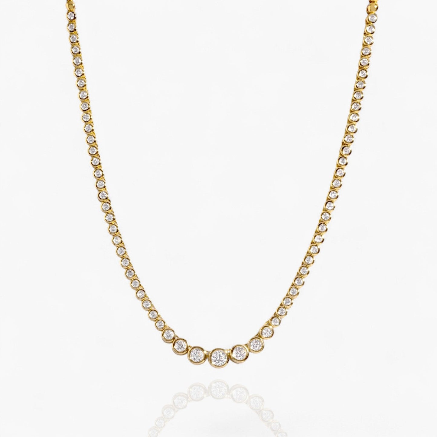 Graduated Bezel Tennis Necklace
