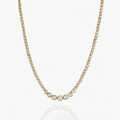 Graduated Bezel Tennis Necklace