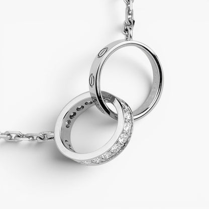 Interlocking Love Ring Pendant Necklace