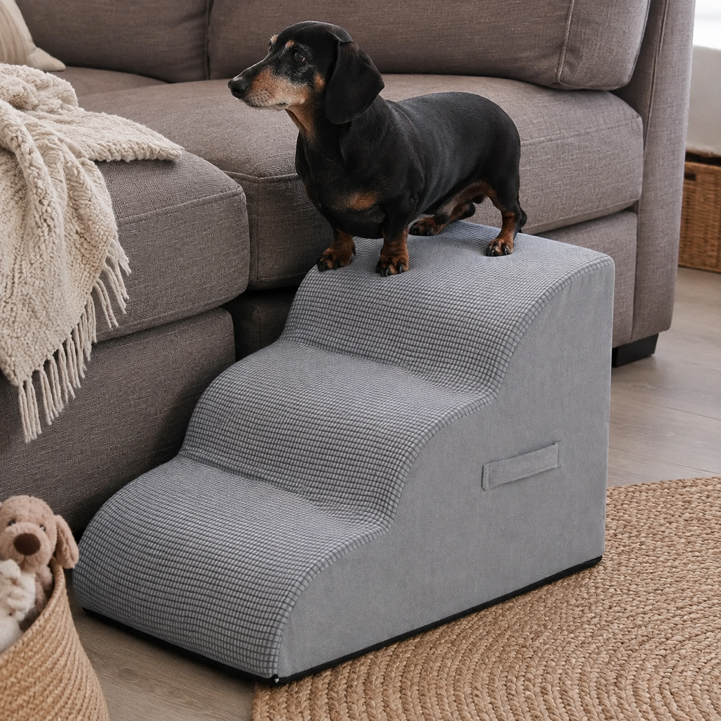 SnugNest | Dog Stairs for Bed with Hidden Storage | Stylish & Durable Accessory for Easy Pet Access