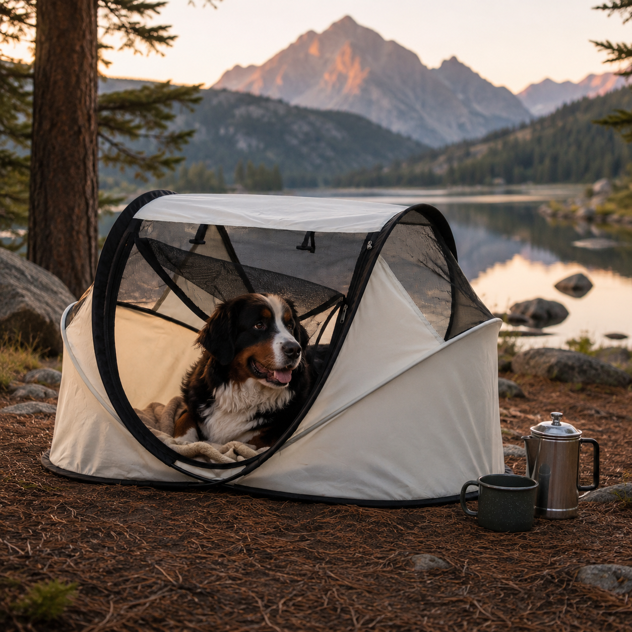 Pop-Up Dog Tent, Travel Crate, Foldable, Mesh, Dogs & Cats. Deze