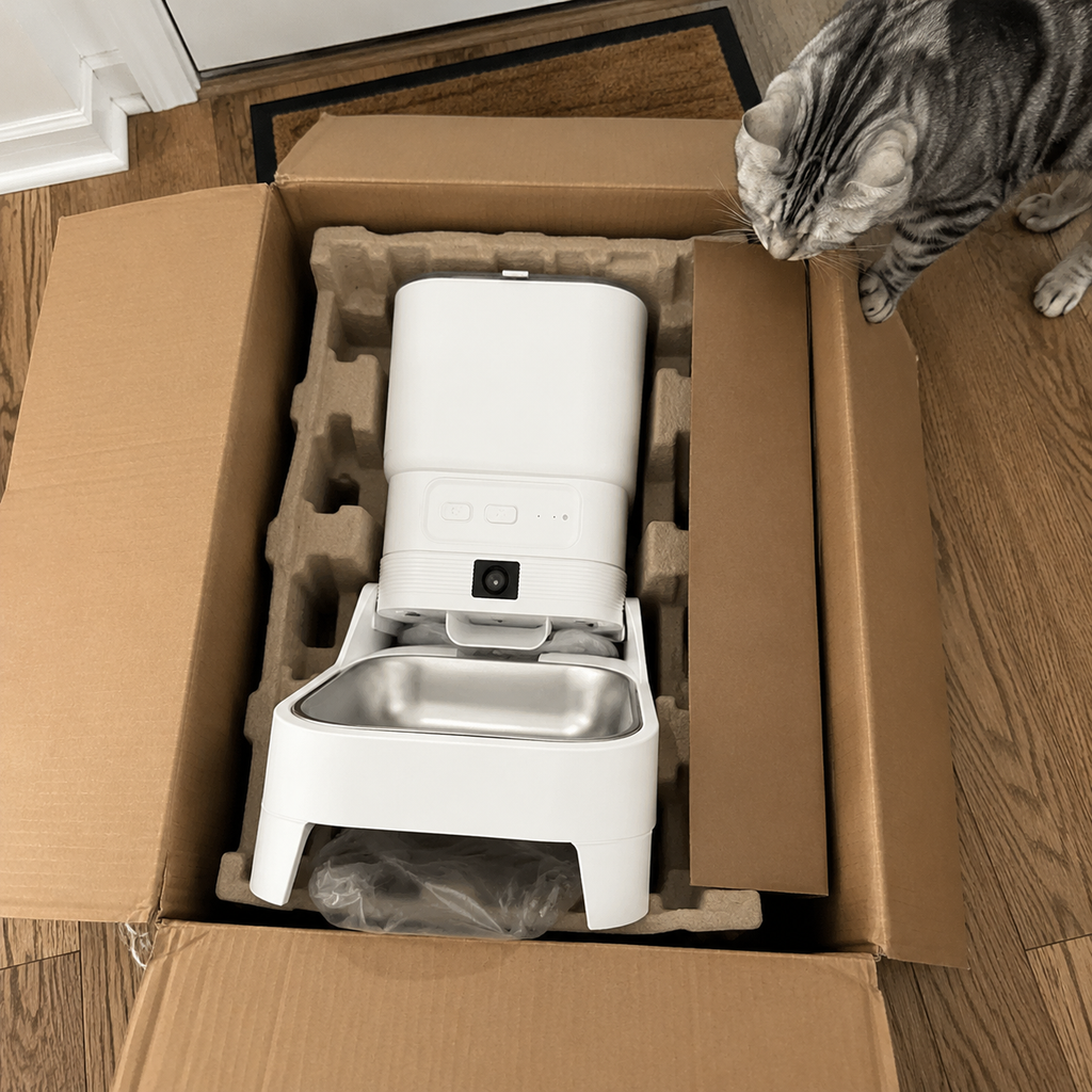 Smart Pet Feeder with 15CM Elevated Camera Tuya App Control for Busy Pet Owners FURPIPI Automatic Cats Dog Food Feeder Dispenser