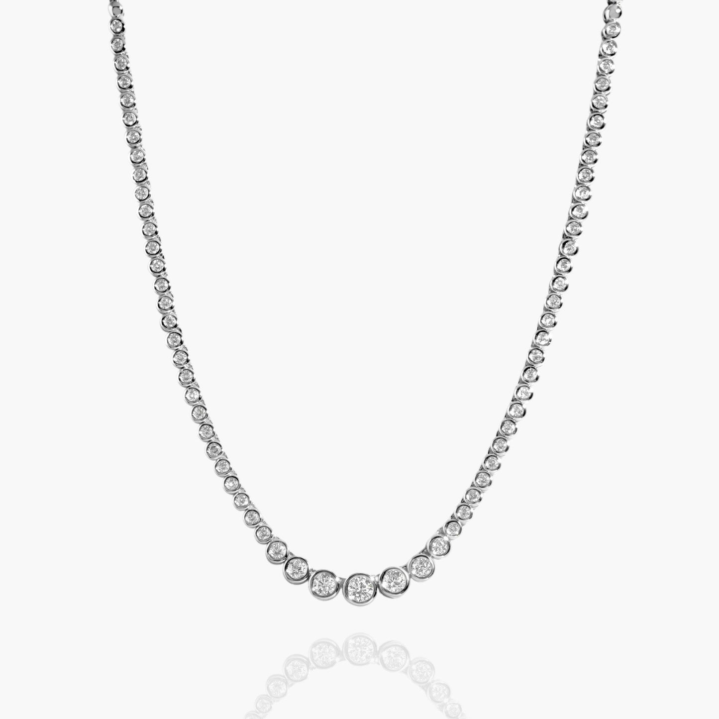 Graduated Bezel Tennis Necklace