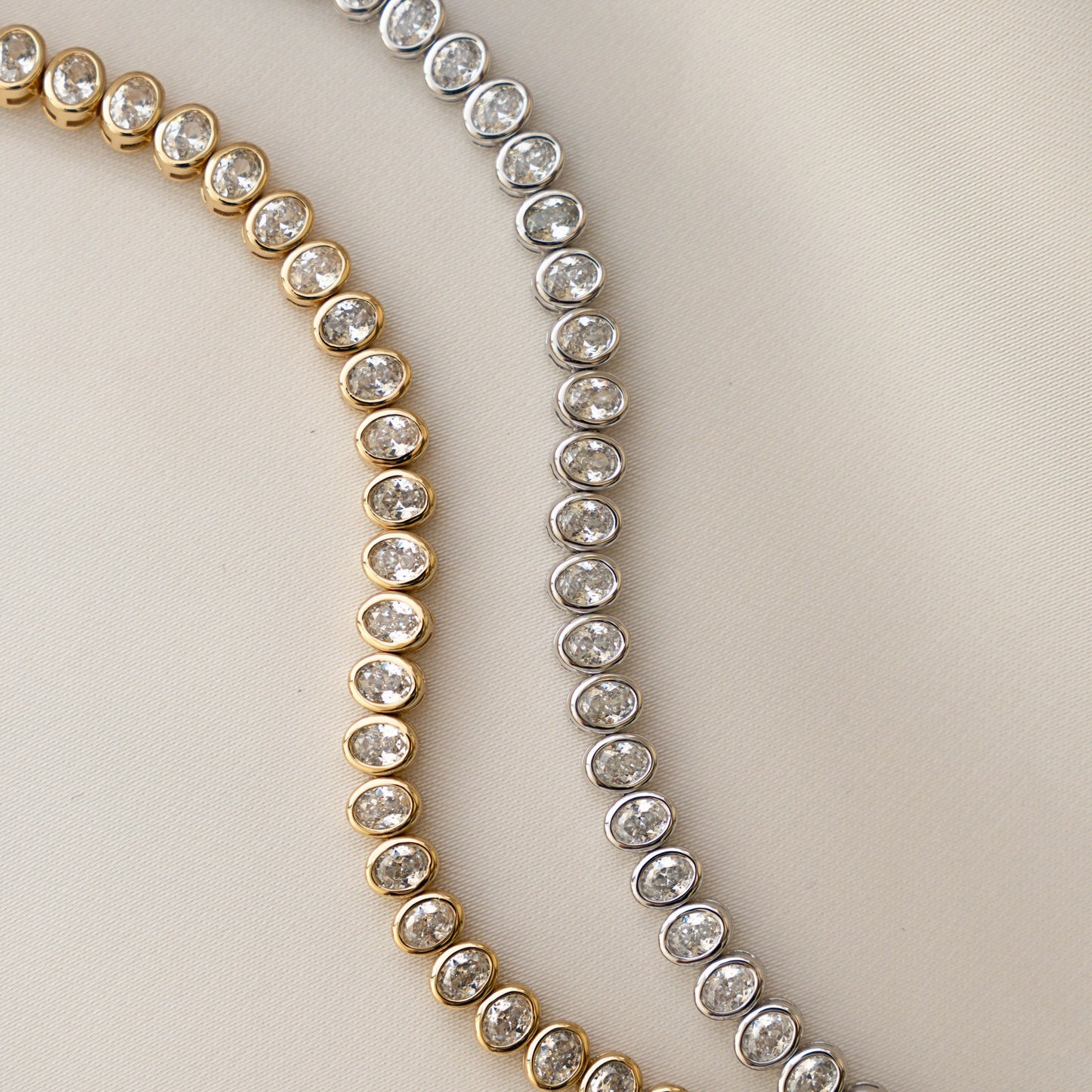 Dainty Oval Bezel CZ Tennis Bracelet