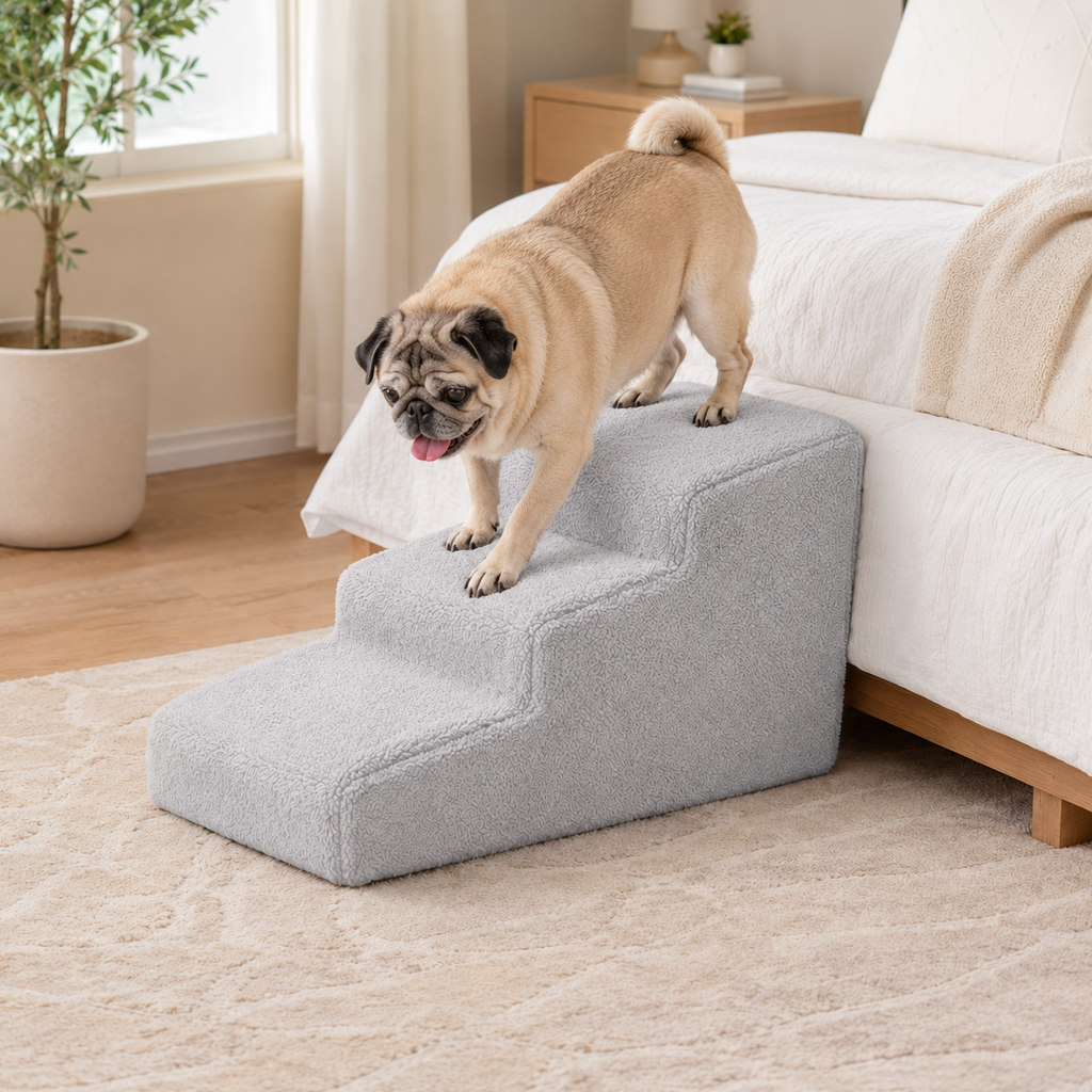 Dog Ramp for Bed with Non-Slip Base | Gentle Access for Senior and Small Pets