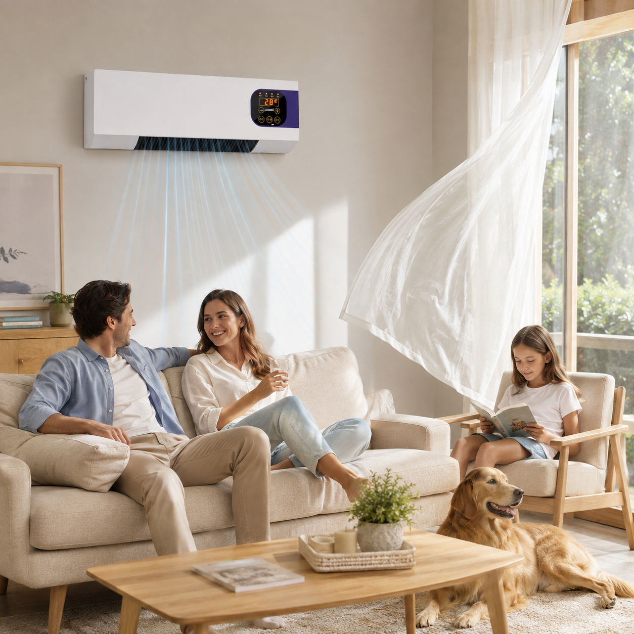 2000W Wall Mounted Space Heater with Remote – PTC Ceramic Heater & Fan