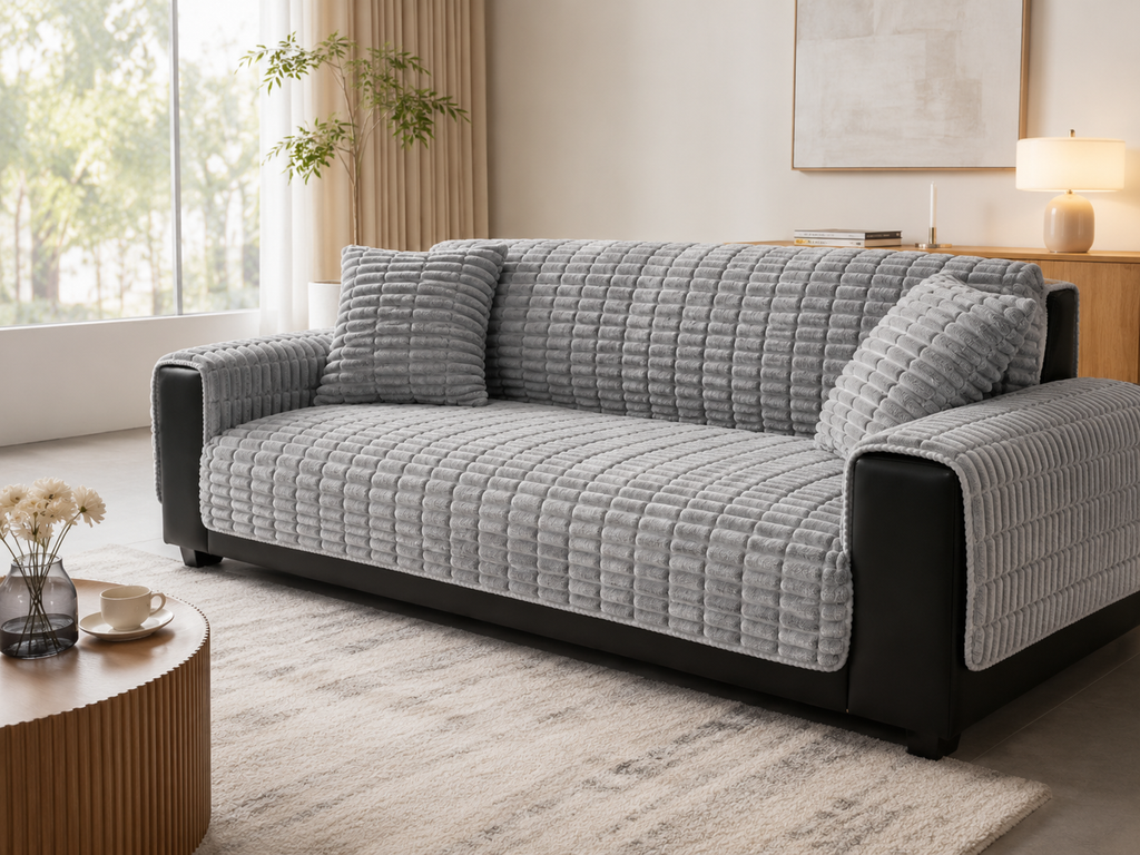 Cozy Flannel | Waterproof Sofa Cover with Non-Slip Backing | Pet-Friendly Protection for Ultimate Comfort