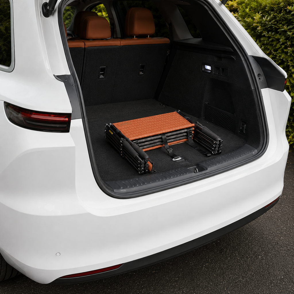 Foldable 4-Step Dog Ramp for Car – Portable Dog Stairs for SUVs & Large Dogs
