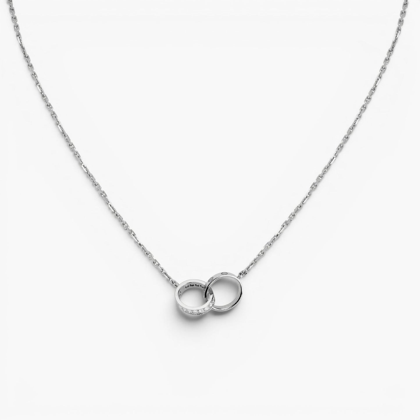 Interlocking Love Ring Pendant Necklace