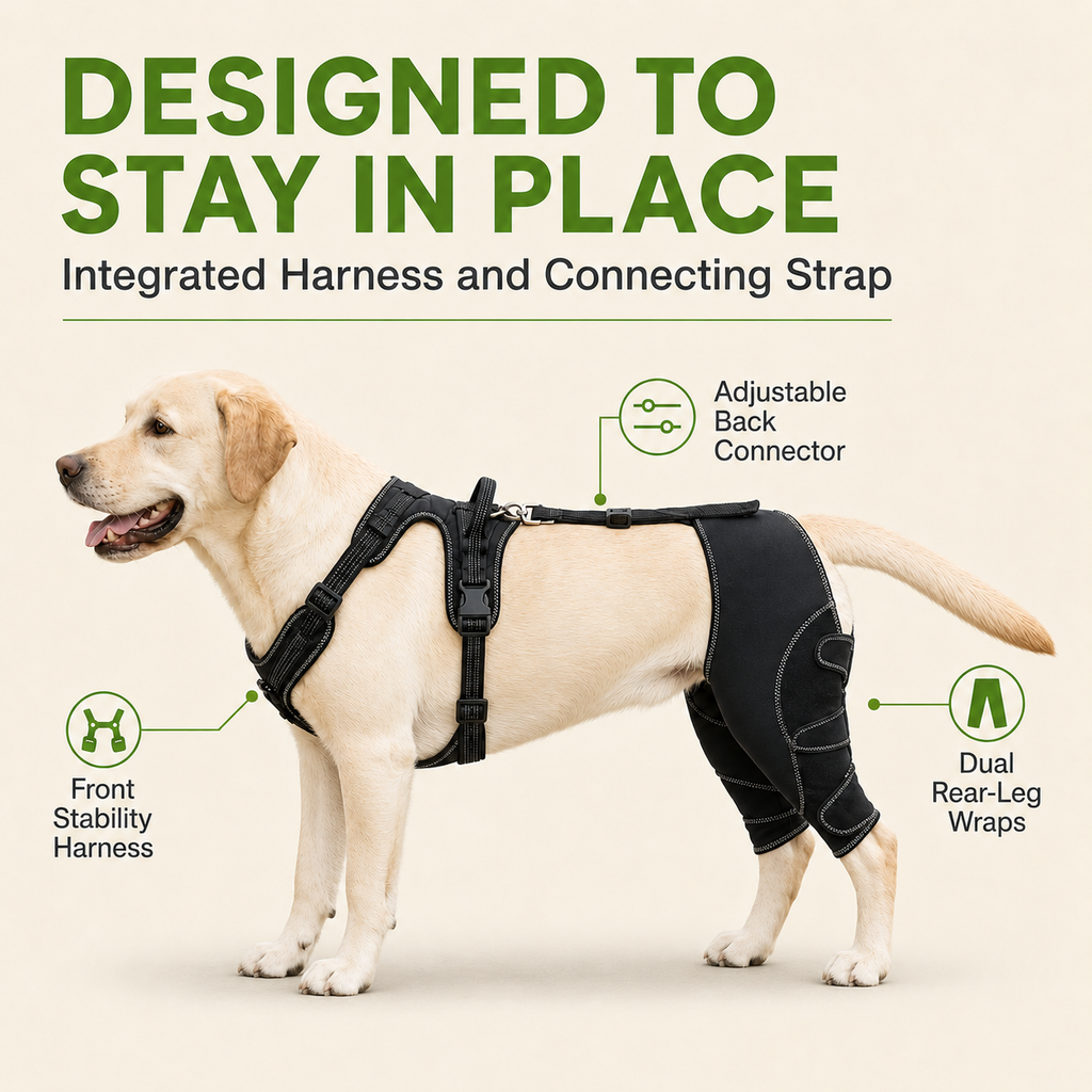 Dual Rear Leg Dog Support Brace with Harness - Walking Stability for Weak Hind Legs