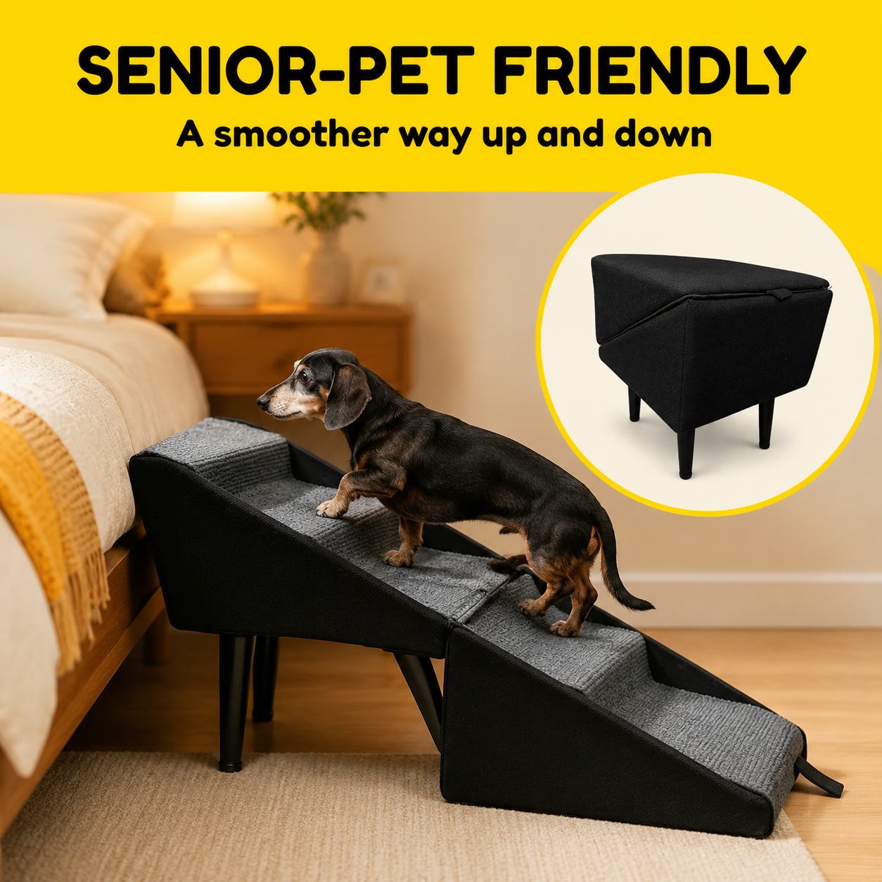 Convertible Pet Ramp & Step Stool for Dogs with Anti-Slip Design | Versatile Accessory for Safe Climbing