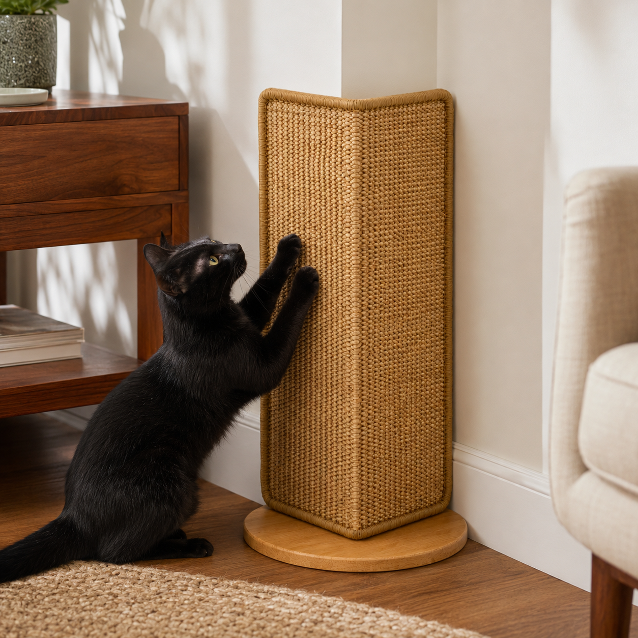 Durable Sisal Cat Scratching Board with Stable Design | Space-Saving Solution for Sofa and Wall Protection