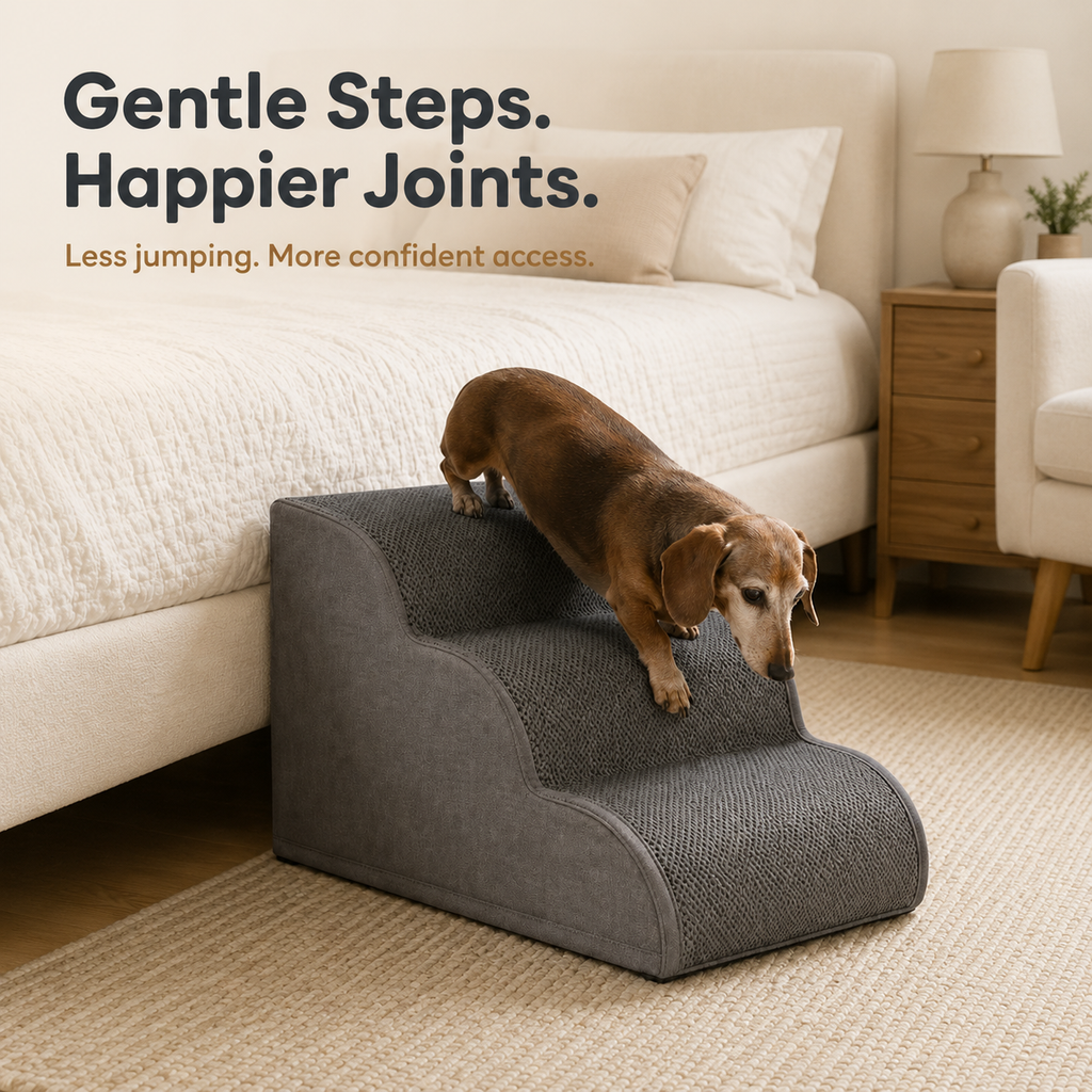 Dog Ramp for Bed with Non-Slip Base | Gentle Access for Senior and Small Pets