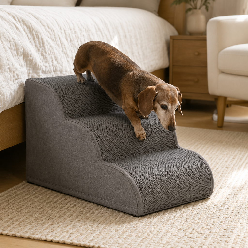 Dog Ramp for Bed with Non-Slip Base | Gentle Access for Senior and Small Pets