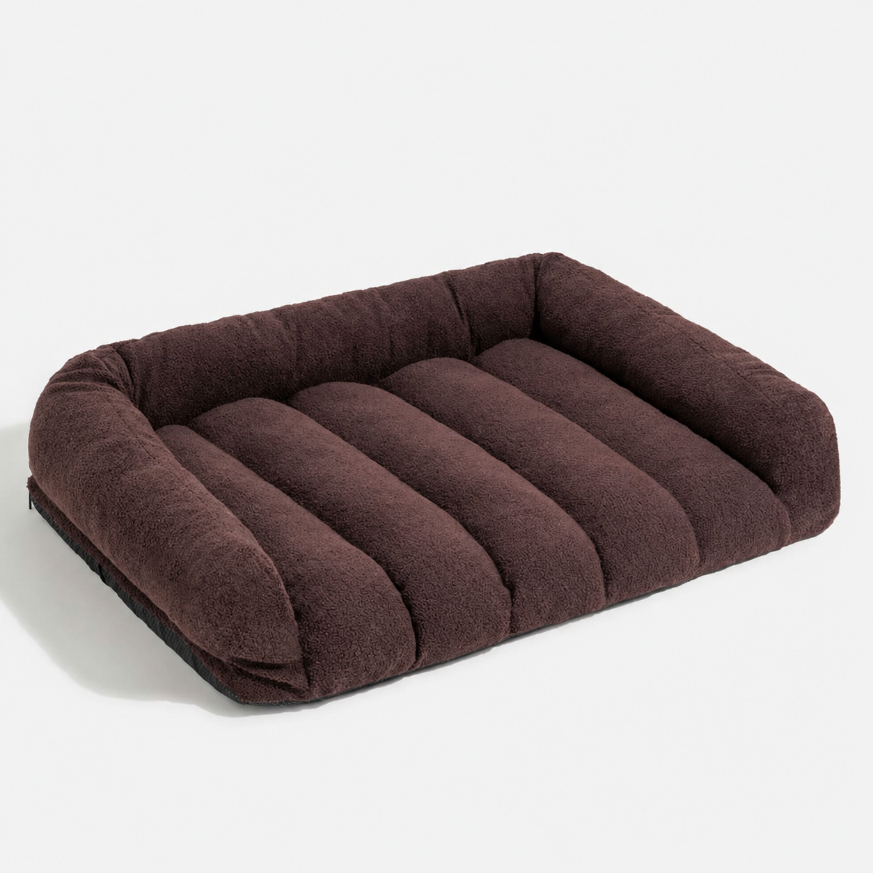 Orthopedic Dog Sofa Bed with Headrest – Teddy Fleece Bed for Large Breeds