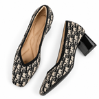 Sienna | Knit Block Heel Pointed Toe Pumps