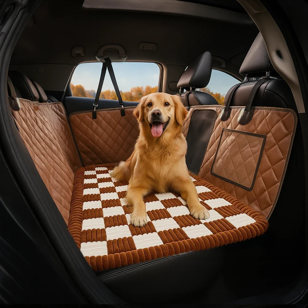 Chenille Comfort Mat for Dog Car Seat Covers – Soft Add-On Travel Pad