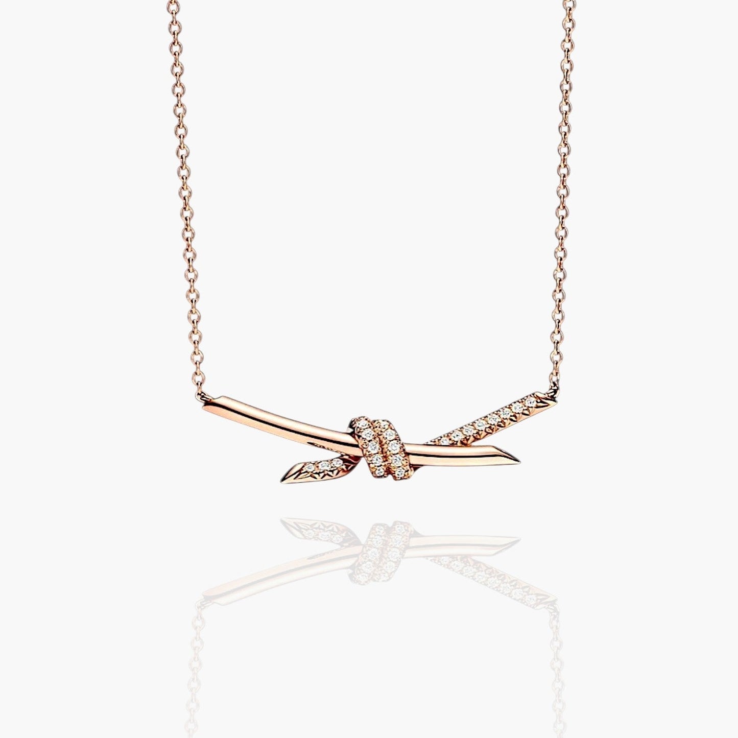 Pavé Knot Pendant Necklace
