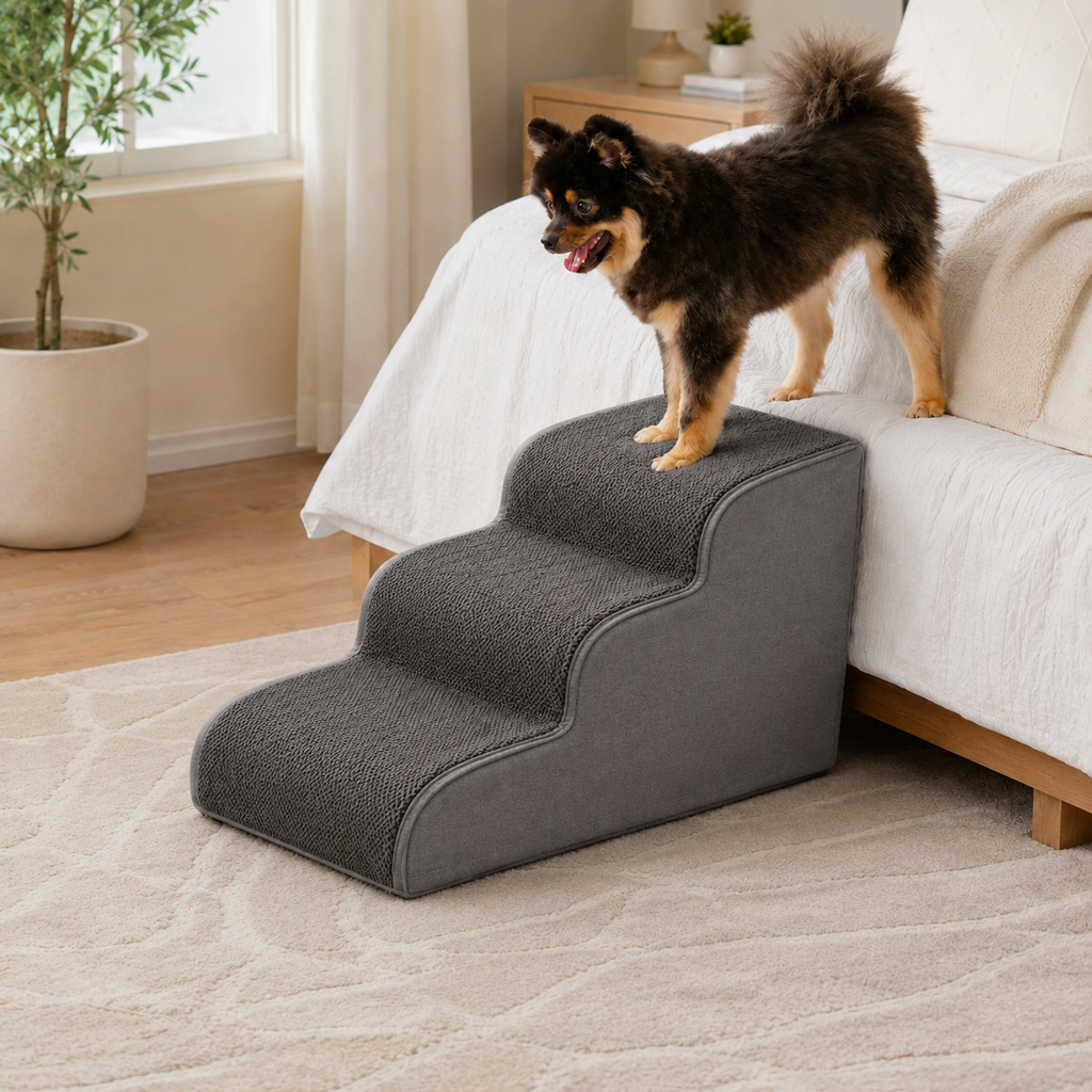 Dog Ramp for Bed with Non-Slip Base | Gentle Access for Senior and Small Pets