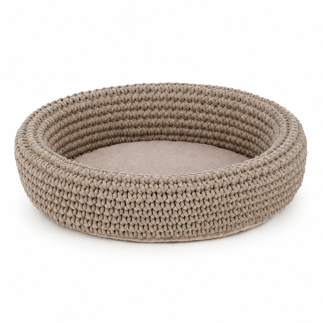 Cat Bed with Soft Cushion Base | Hand-Woven Design for Cozy Comfort