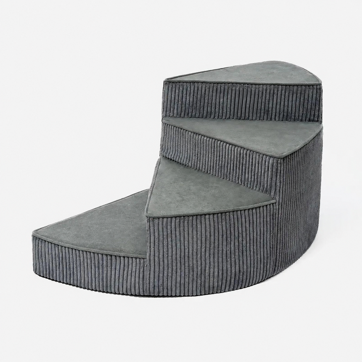 Spiral Dog Stairs for Bed – Corduroy Corner Steps That Hug the Furniture