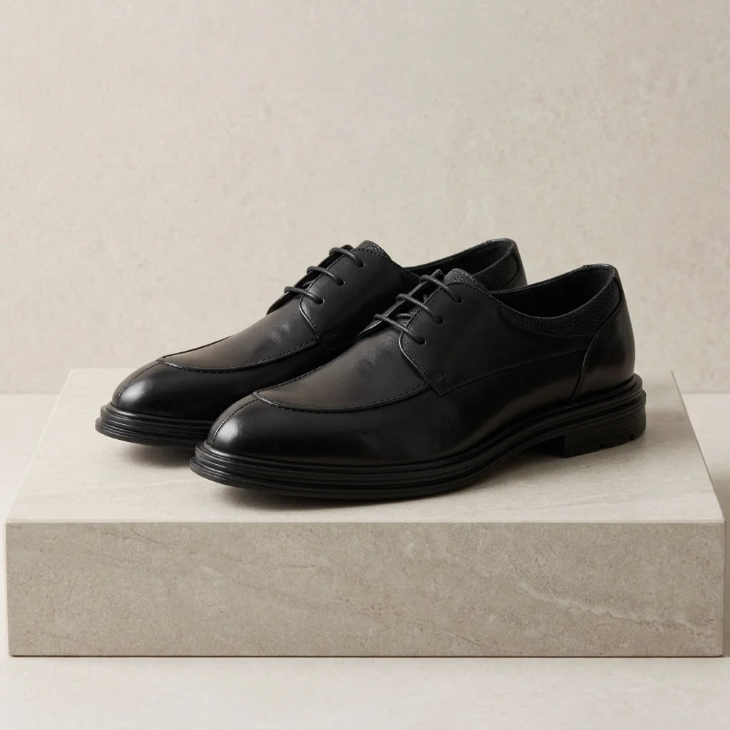 Ace Grey Leather Brogue Shoes