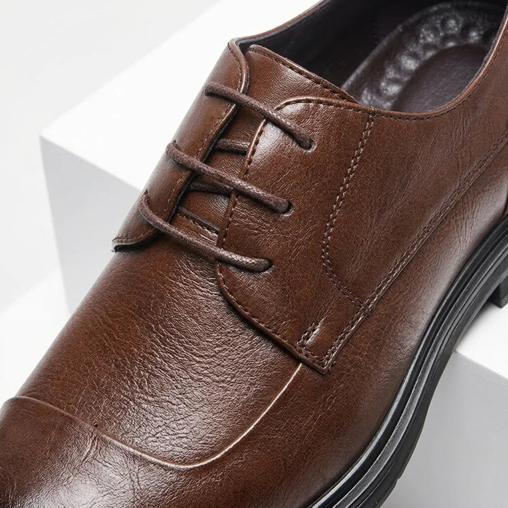 Ace Grey Leather Brogue Shoes