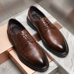 Ace Grey Leather Brogue Shoes