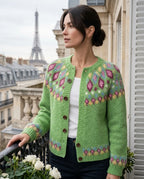 Adeline Women's Fair Isle Yoke Cardigan