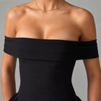Agrigento Off Shoulder Fit and Flare Midi Dress