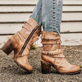 Amabelle | Suede Winter Ankle Boots with Buckle Straps for Women