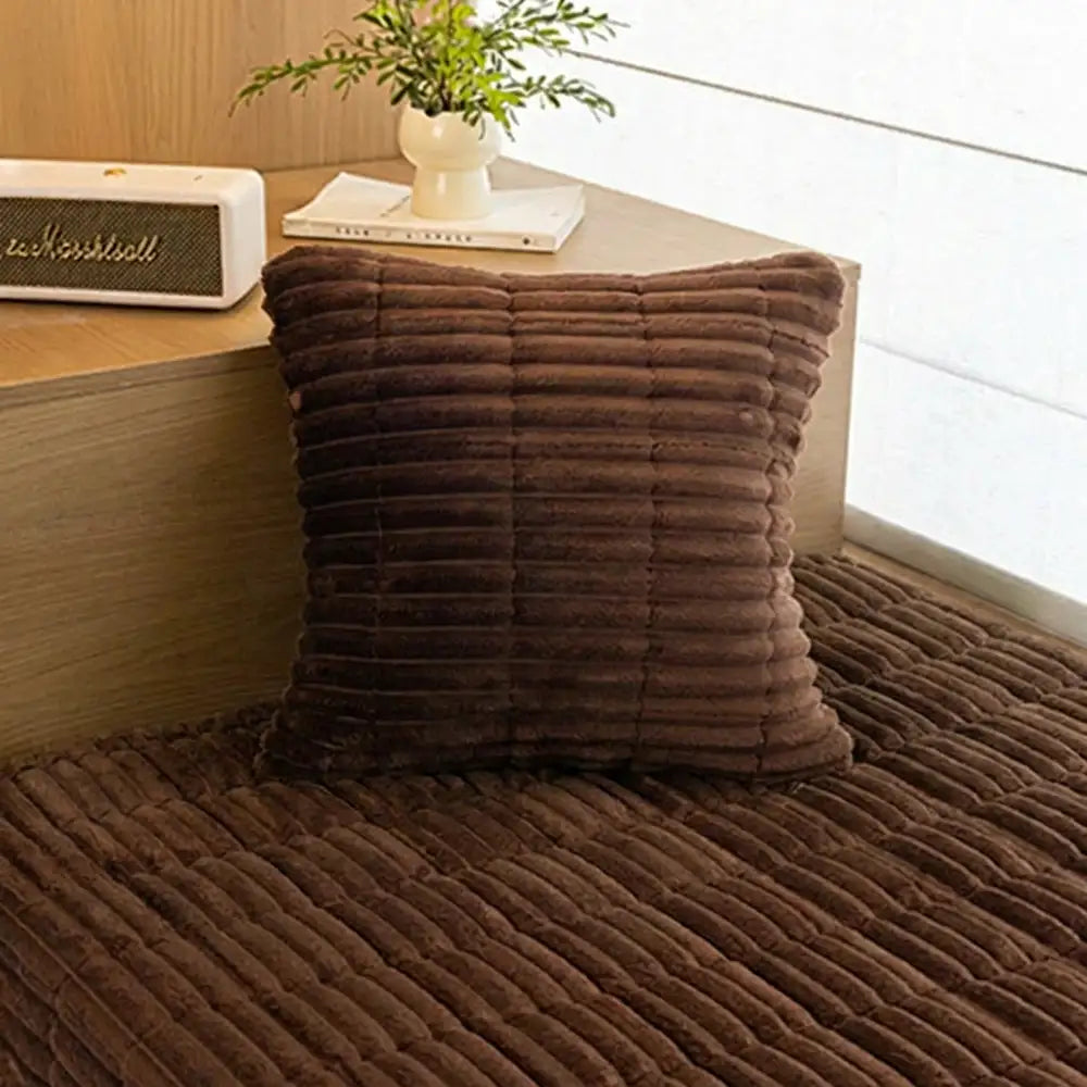 Quilted Flannel Cushion Cover – 17 in Throw Pillow Cover for Sofas - view 8