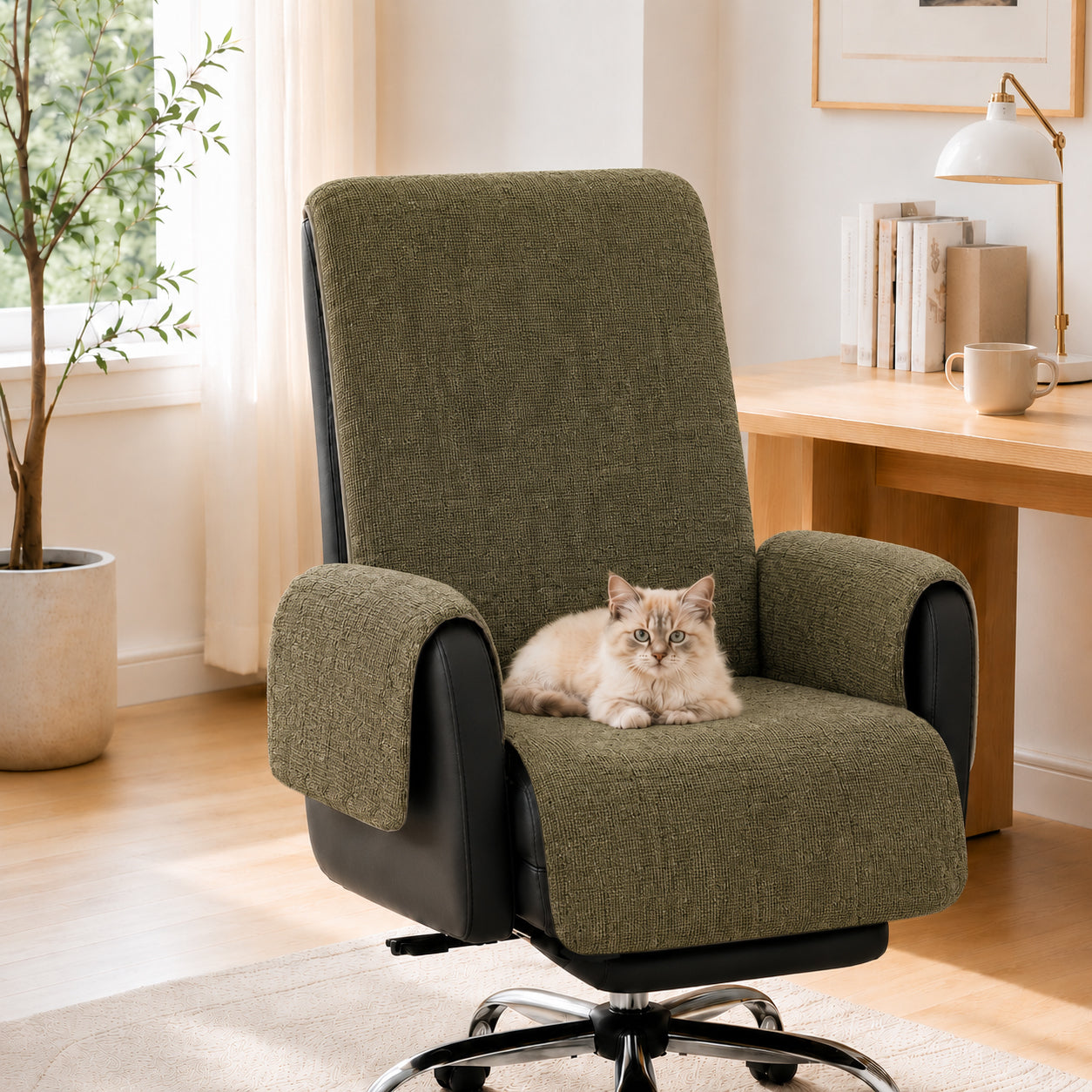 One-Piece Chenille Recliner Cover – Water-Repellent Non-Slip Slipcover - view 2