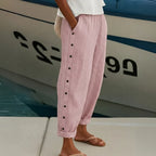 Caitlin | Stylish Striped Button Pants